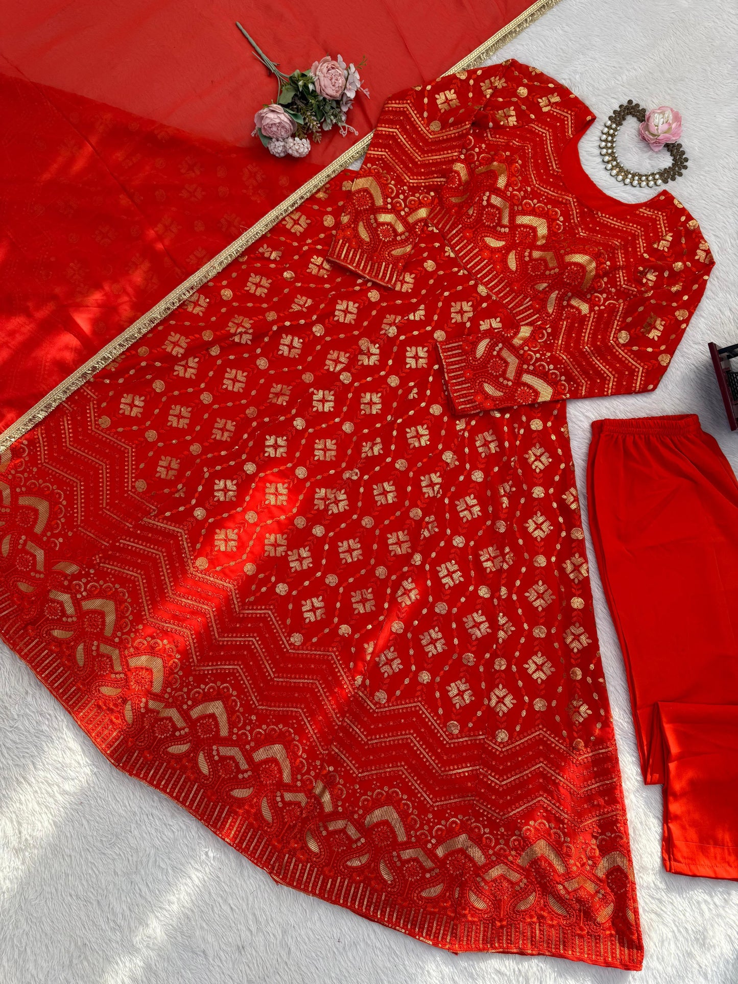 Designer Plazoo with Gown Set – Elegant Ethnic Wear