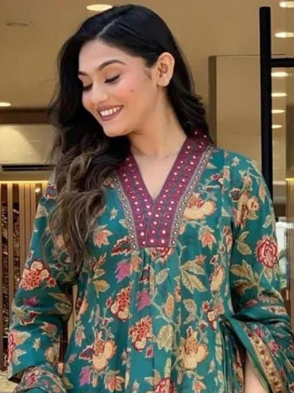 LINE PRINTED PREMIUM COTTON BLEND SUIT