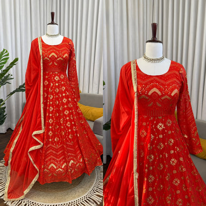 Designer Plazoo with Gown Set – Elegant Ethnic Wear
