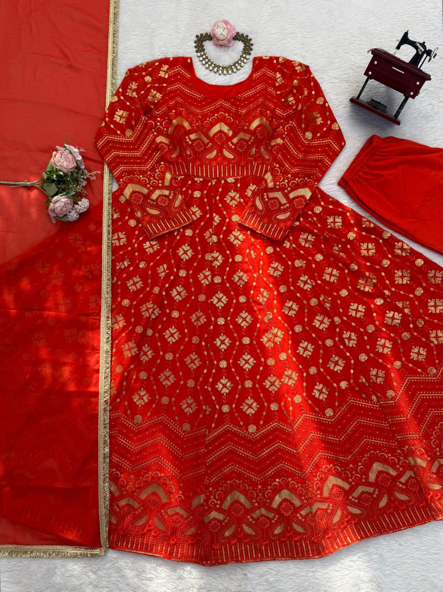 Designer Plazoo with Gown Set – Elegant Ethnic Wear