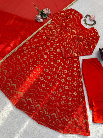 Designer Plazoo with Gown Set – Elegant Ethnic Wear