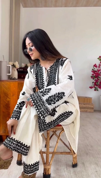 Designer Collection In  Rayon Butti Silk Top-Bottom Set Fully Stitched Ready To Wear