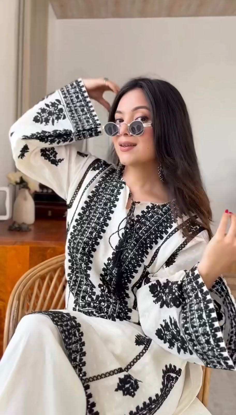 Designer Collection In  Rayon Butti Silk Top-Bottom Set Fully Stitched Ready To Wear
