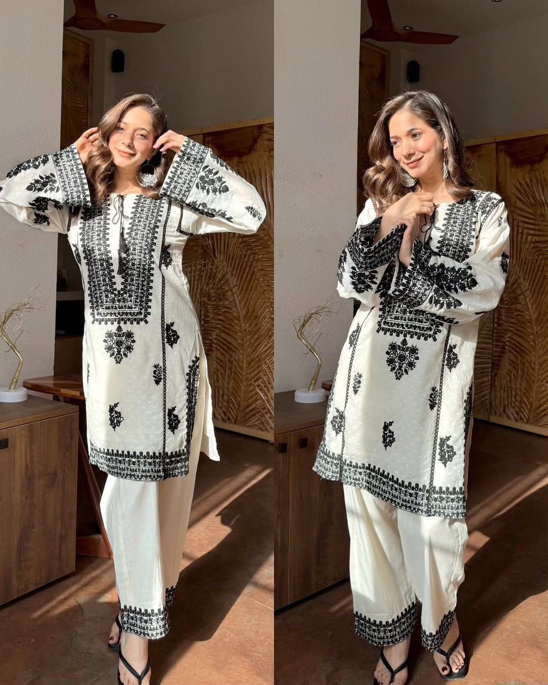 Designer Collection In  Rayon Butti Silk Top-Bottom Set Fully Stitched Ready To Wear