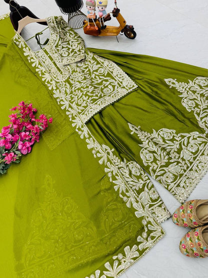 New Designer Party Top Sharara & Dupatta Set