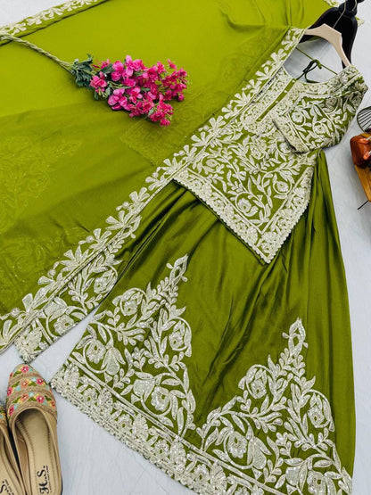New Designer Party Top Sharara & Dupatta Set