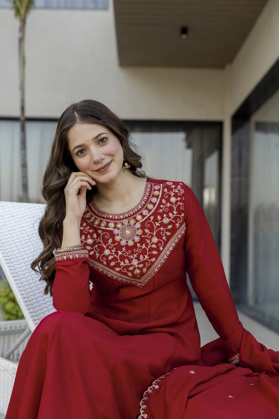 WOMEN'S PURE VICHITRA SILK GOWN SET'S
