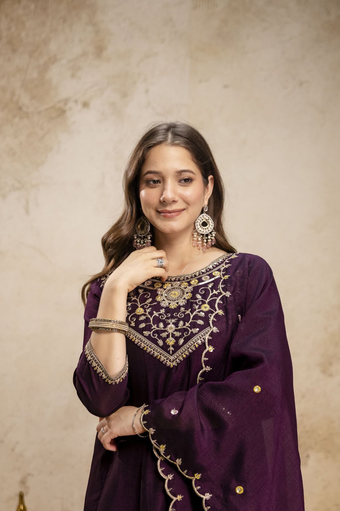 WOMEN'S PURE VICHITRA SILK GOWN SET'S