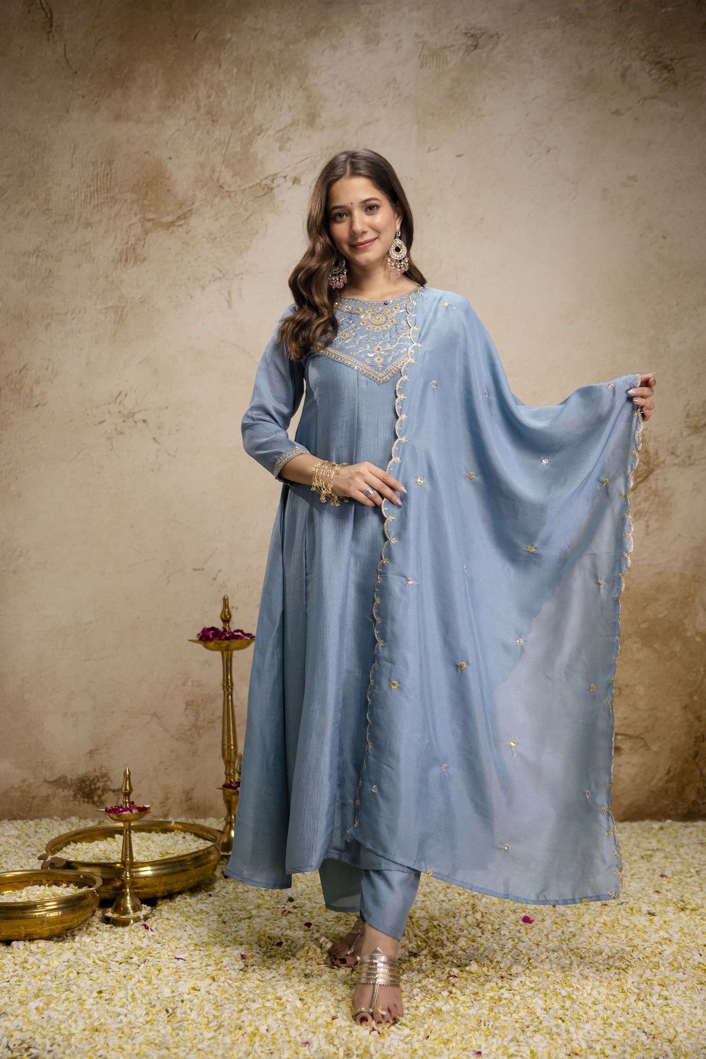 WOMEN'S PURE VICHITRA SILK GOWN SET'S