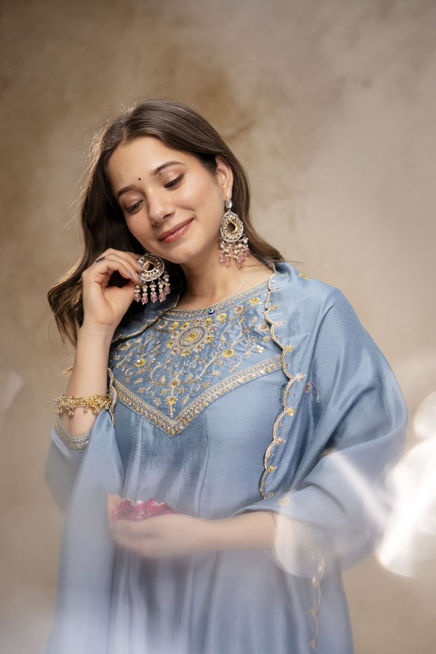 WOMEN'S PURE VICHITRA SILK GOWN SET'S