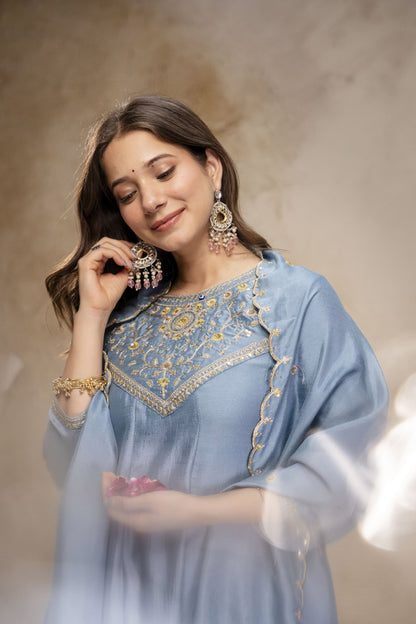 WOMEN'S PURE VICHITRA SILK GOWN SET'S