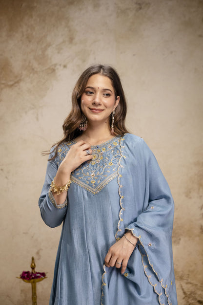 WOMEN'S PURE VICHITRA SILK GOWN SET'S