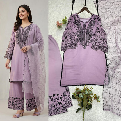 BEAUTIFUL SEQUENCE EMBROIDERED TOP , PLAZZO WITH DUPATTA