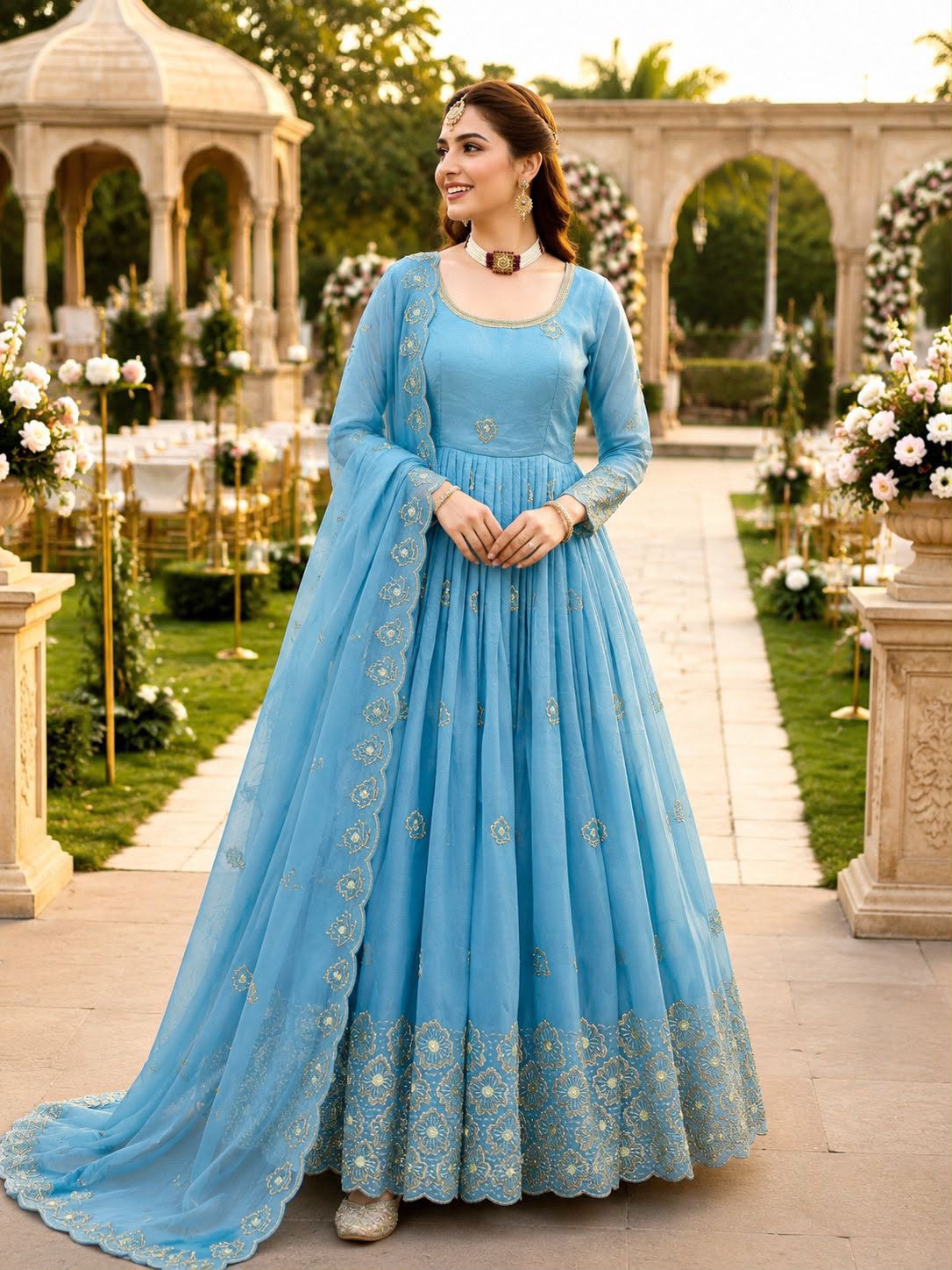 New Designer Party Gown Pent &amp; Dupatta Set