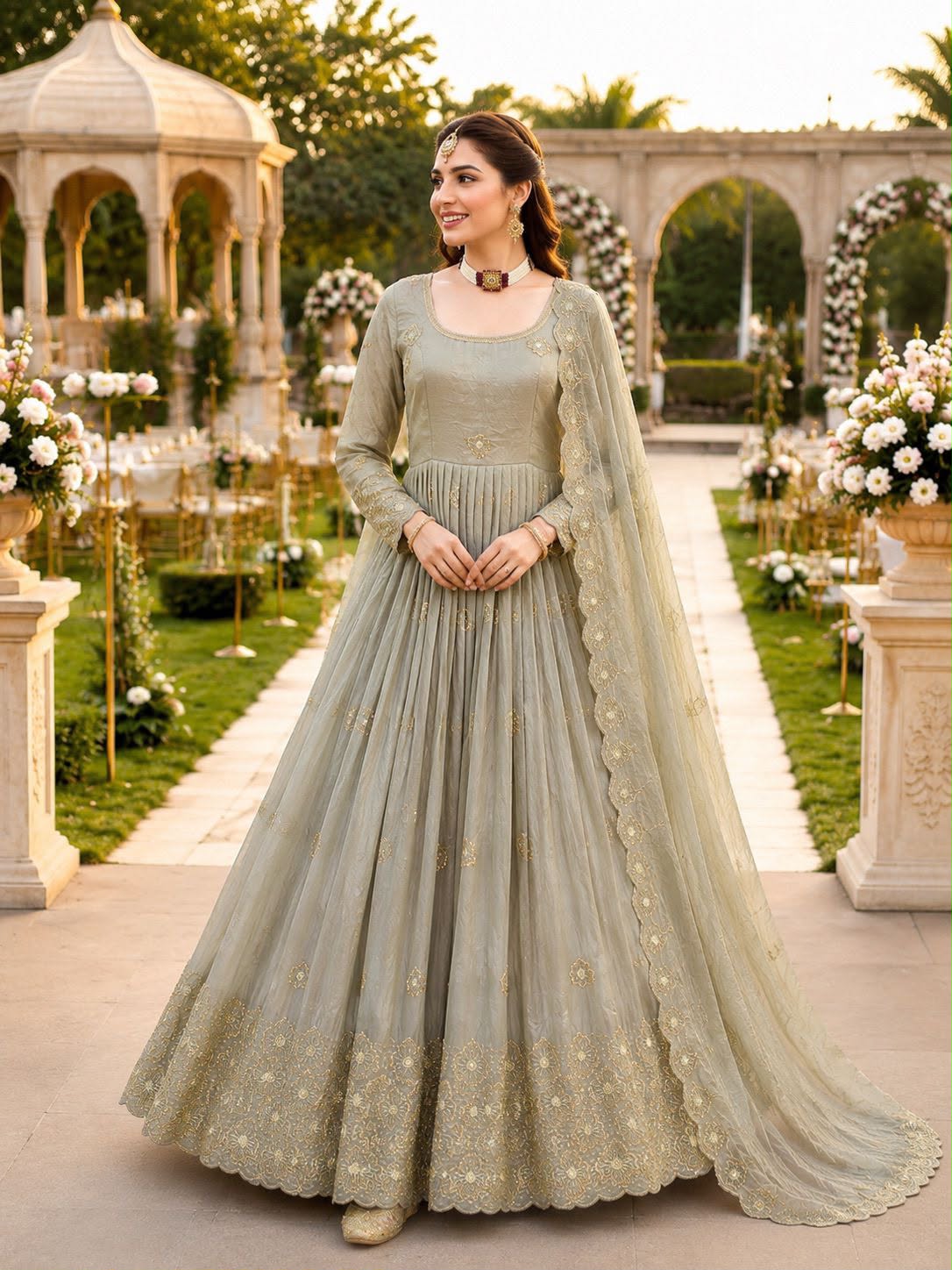 New Designer Party Gown Pent &amp; Dupatta Set