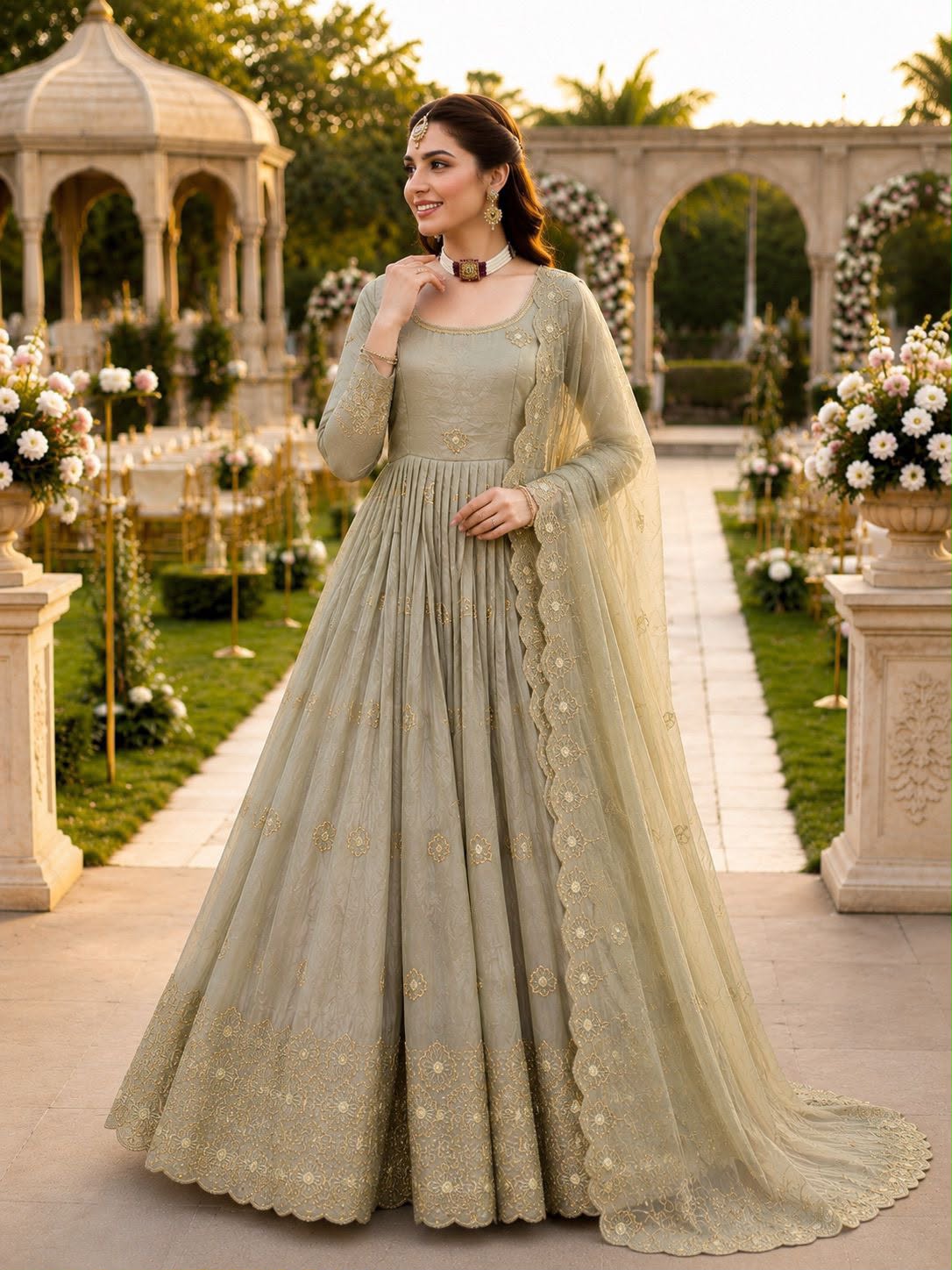 New Designer Party Gown Pent &amp; Dupatta Set
