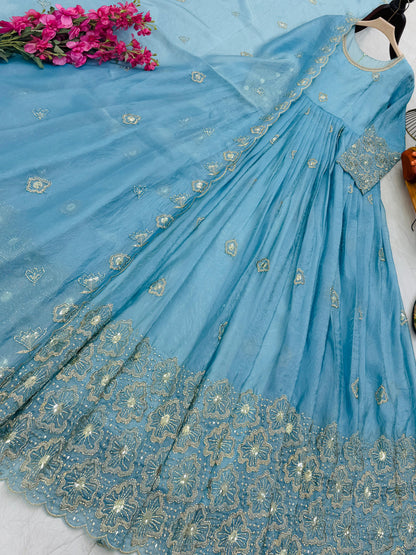 New Designer Party Gown Pent &amp; Dupatta Set
