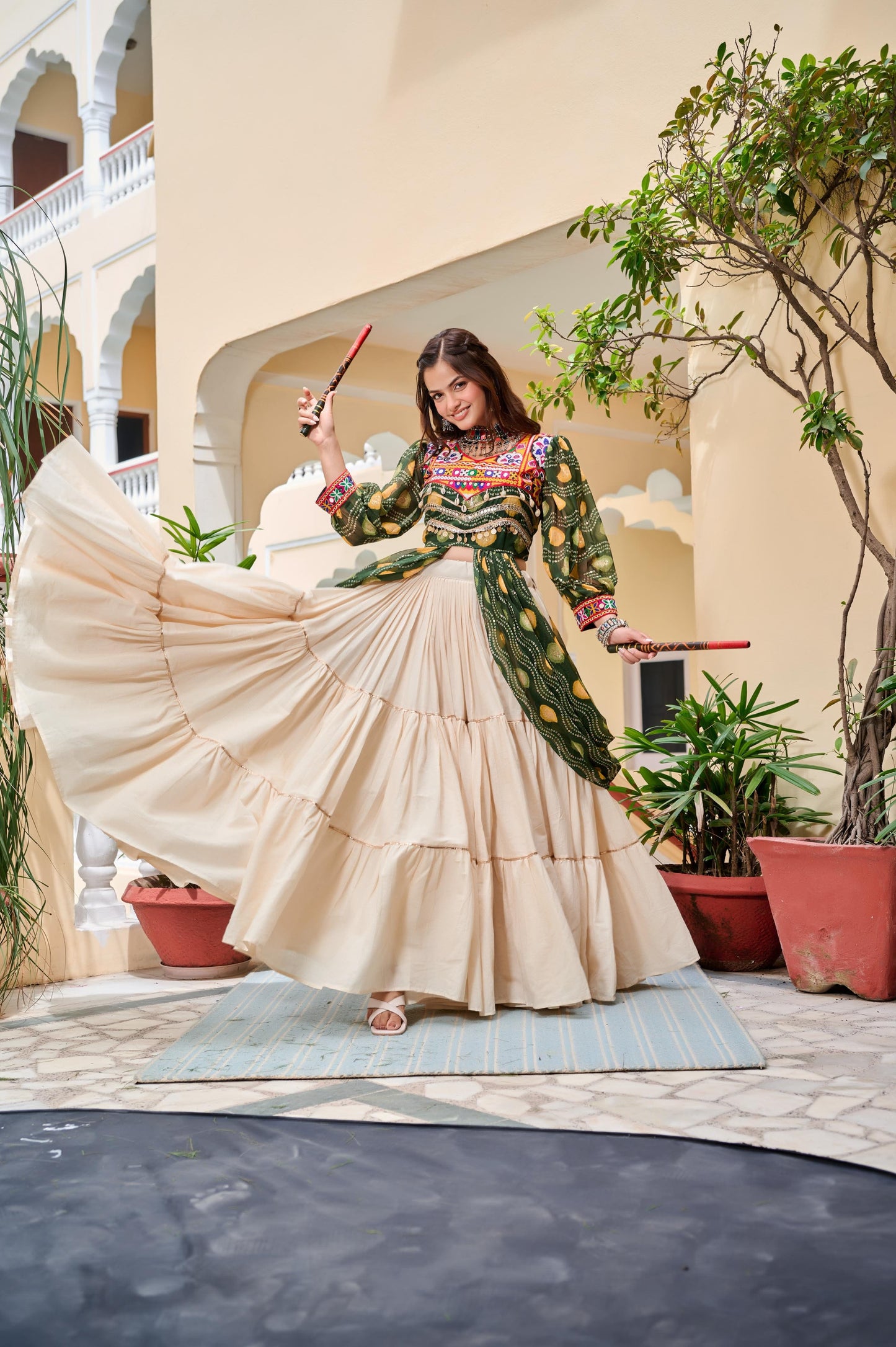 Launching Navratri Special Gamathi Work Lehenga choli