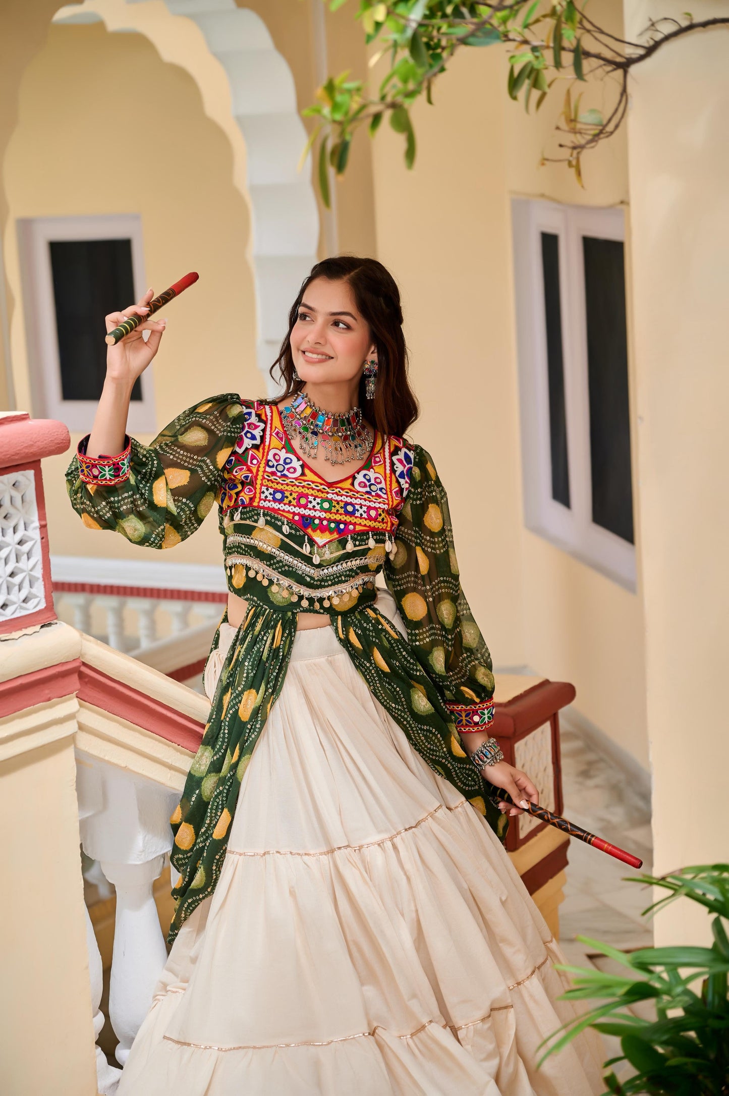Launching Navratri Special Gamathi Work Lehenga choli