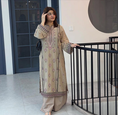 Đěsigner Party Wear Look Heavy Faux Georgette Top Plazzo &amp; Dupatta Set