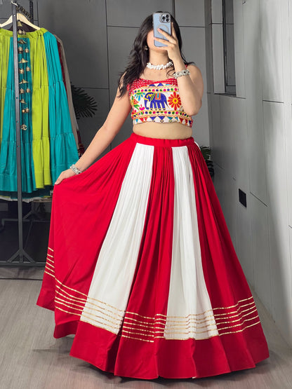Red & White Chaniya Choli Set