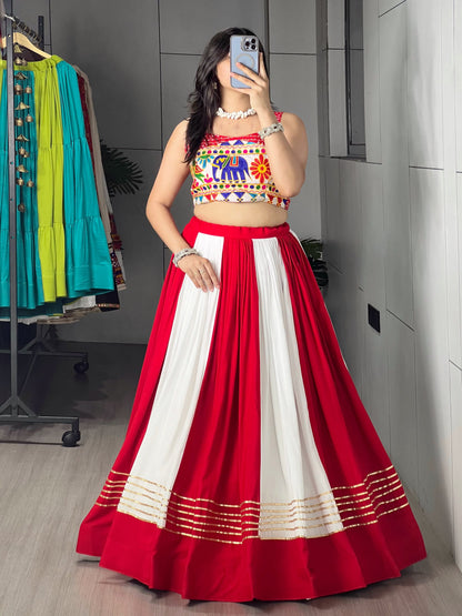 Red & White Chaniya Choli Set