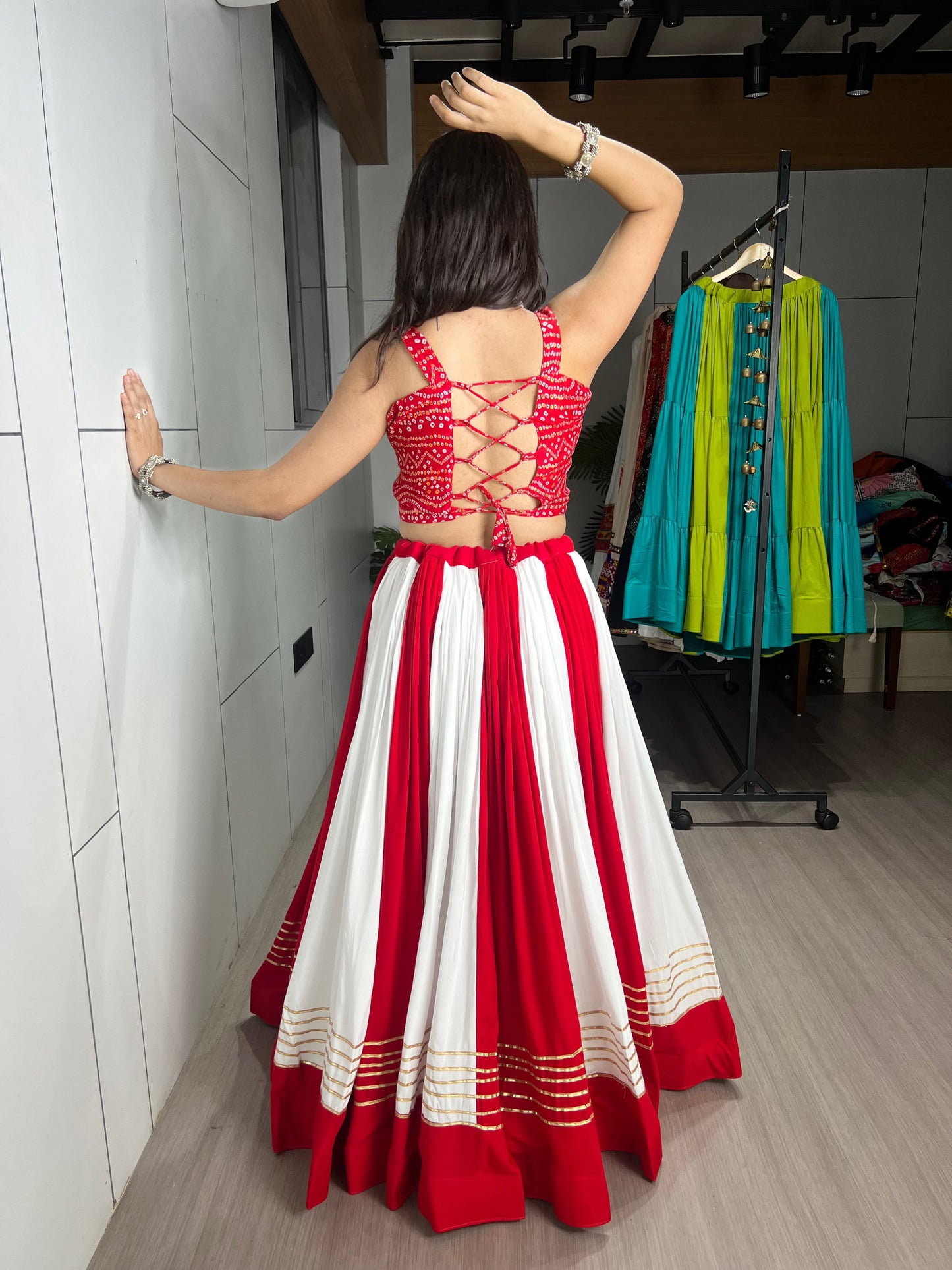 Red & White Chaniya Choli Set