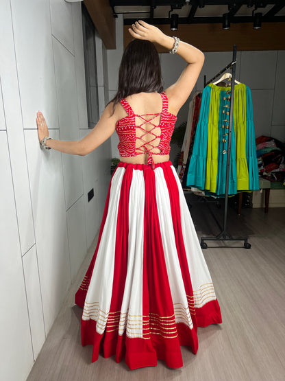 Red & White Chaniya Choli Set