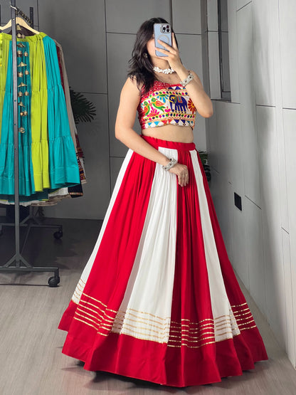 Red & White Chaniya Choli Set