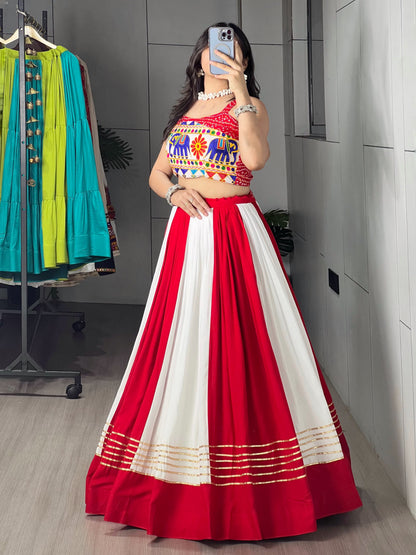 Red & White Chaniya Choli Set