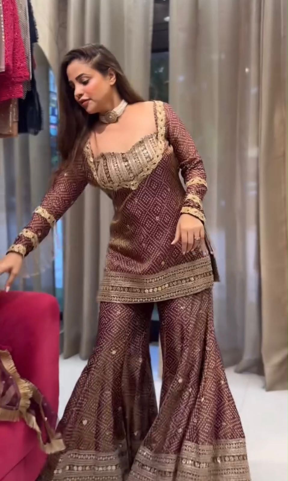 HEAVY 3 PIECES SUIT PAIR WITH EMBROIDERY WORK &amp; FANCY LACE