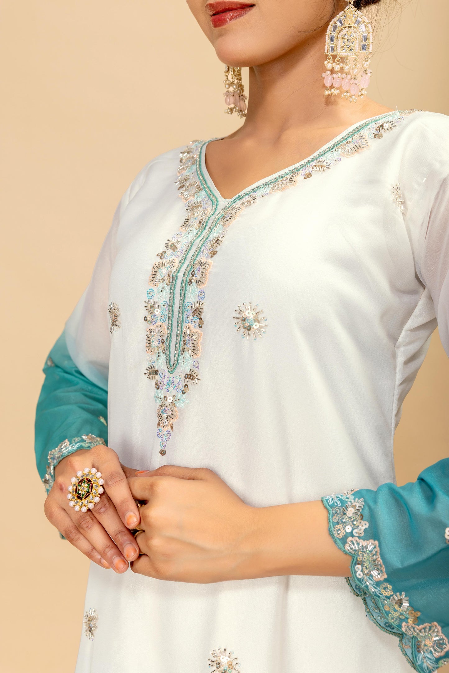 3 PIECES KURTI, PLAZZO & DUPATTA