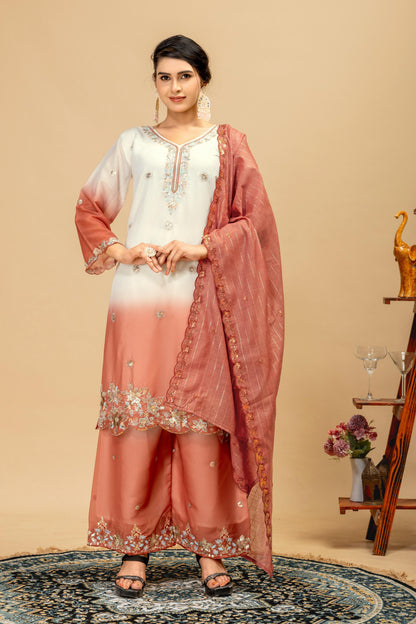 3 PIECES KURTI, PLAZZO & DUPATTA