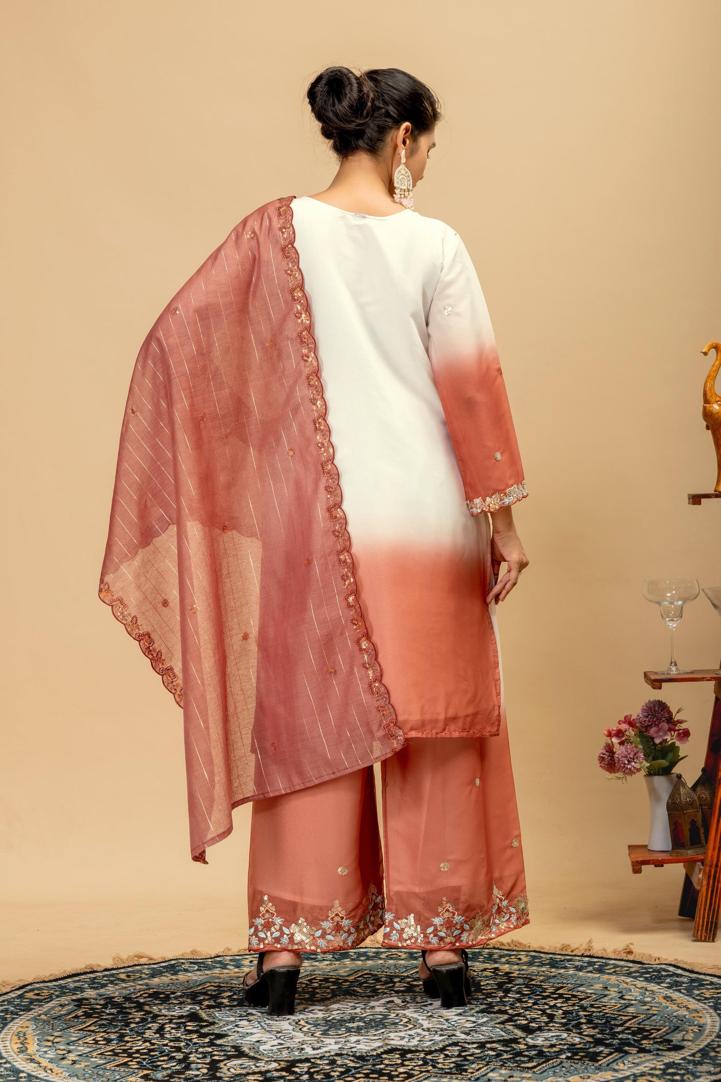3 PIECES KURTI, PLAZZO & DUPATTA