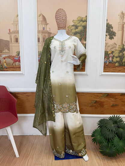 3 PIECES KURTI, PLAZZO & DUPATTA