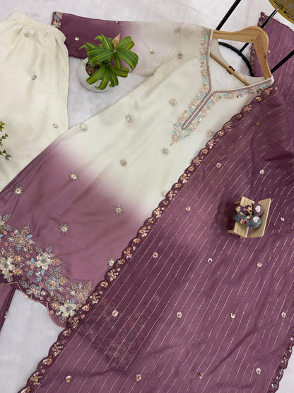3 PIECES KURTI, PLAZZO & DUPATTA