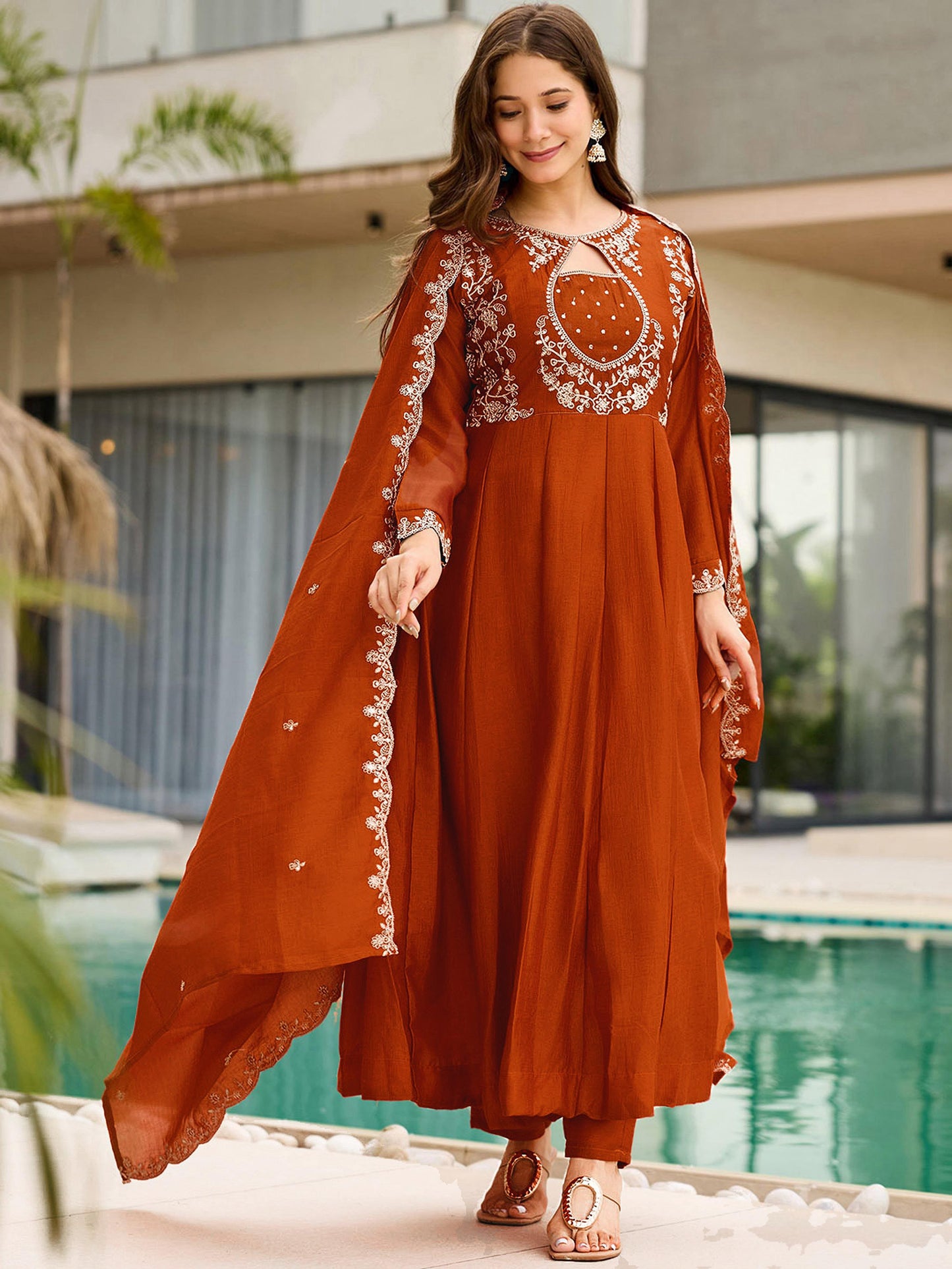 Anarkali Designers kurti Pent Set