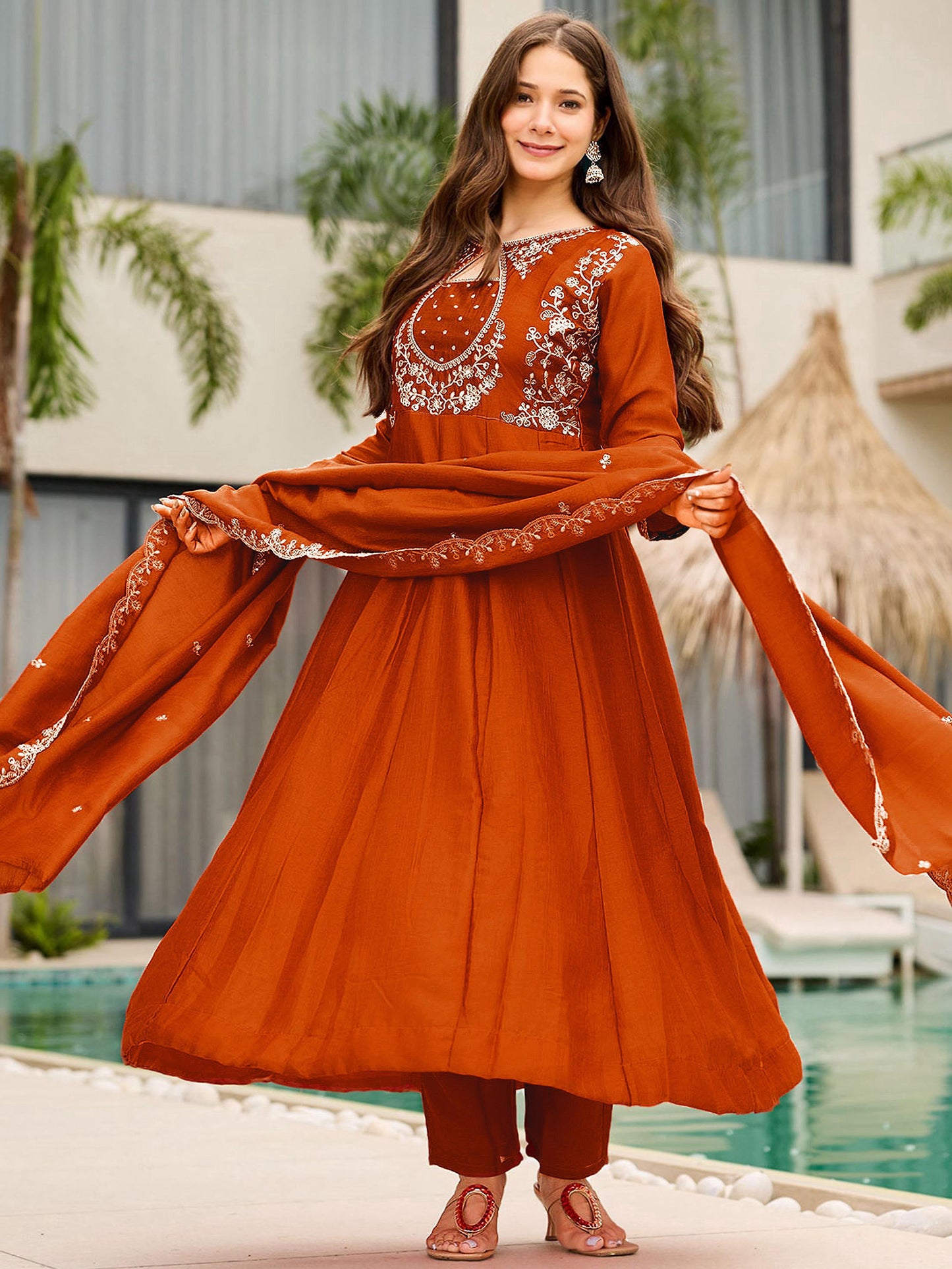 Anarkali Designers kurti Pent Set